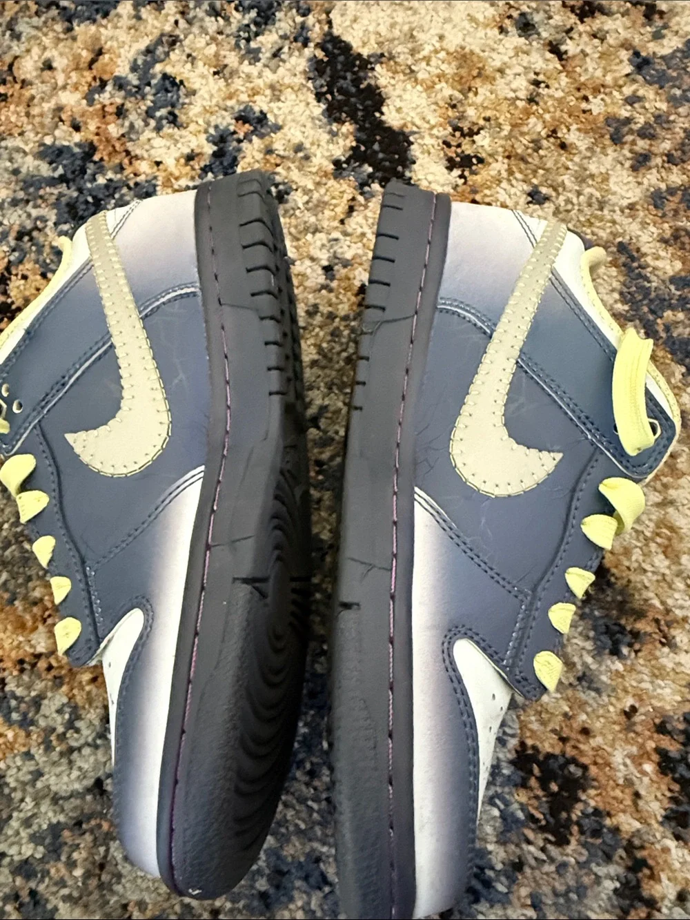 Nike Dunk Kids Low-Top Sneakers in Purple with Yellow Accents